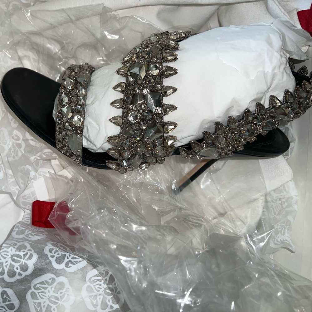 Alexander McQueen Crystal-Embellished High-Heel Sandals - Picture 9 of 11
